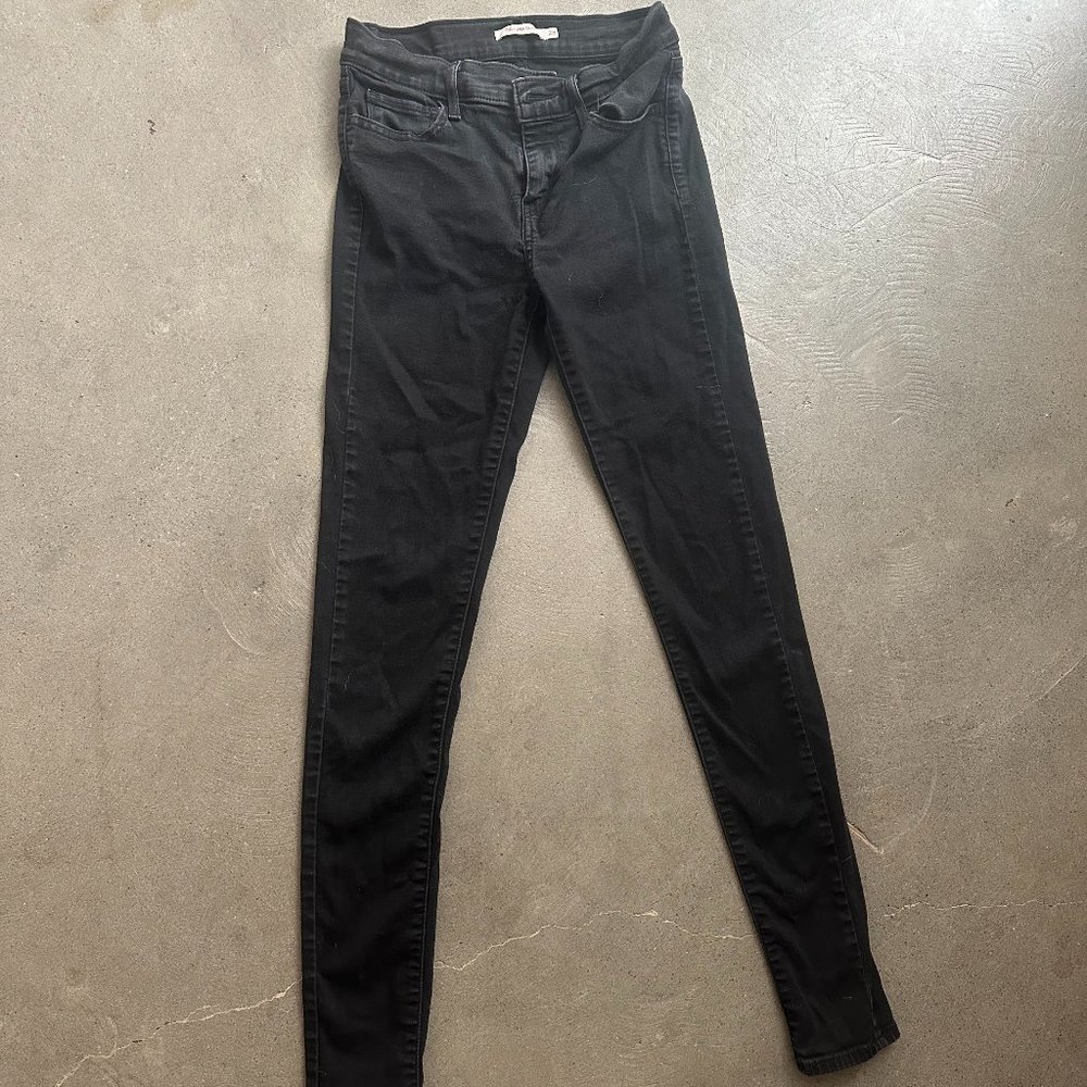Levi's 710 Super Skinny Straight Black Jeans